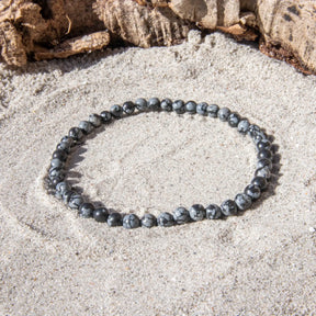 Snefnug Obsidian armbånd 4 mm
