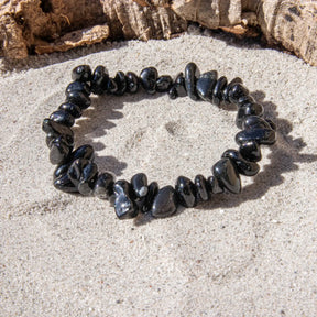 Guld Obsidian Chip armbånd