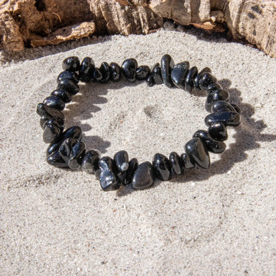 Guld Obsidian Chip armbånd