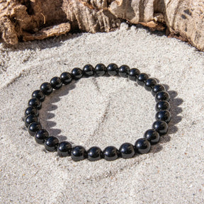 Sort Obsidian armbånd 6 mm
