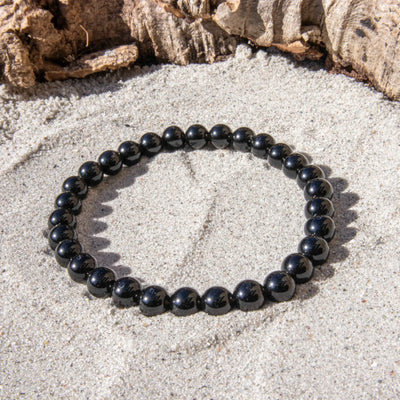 Sort Obsidian armbånd 6 mm