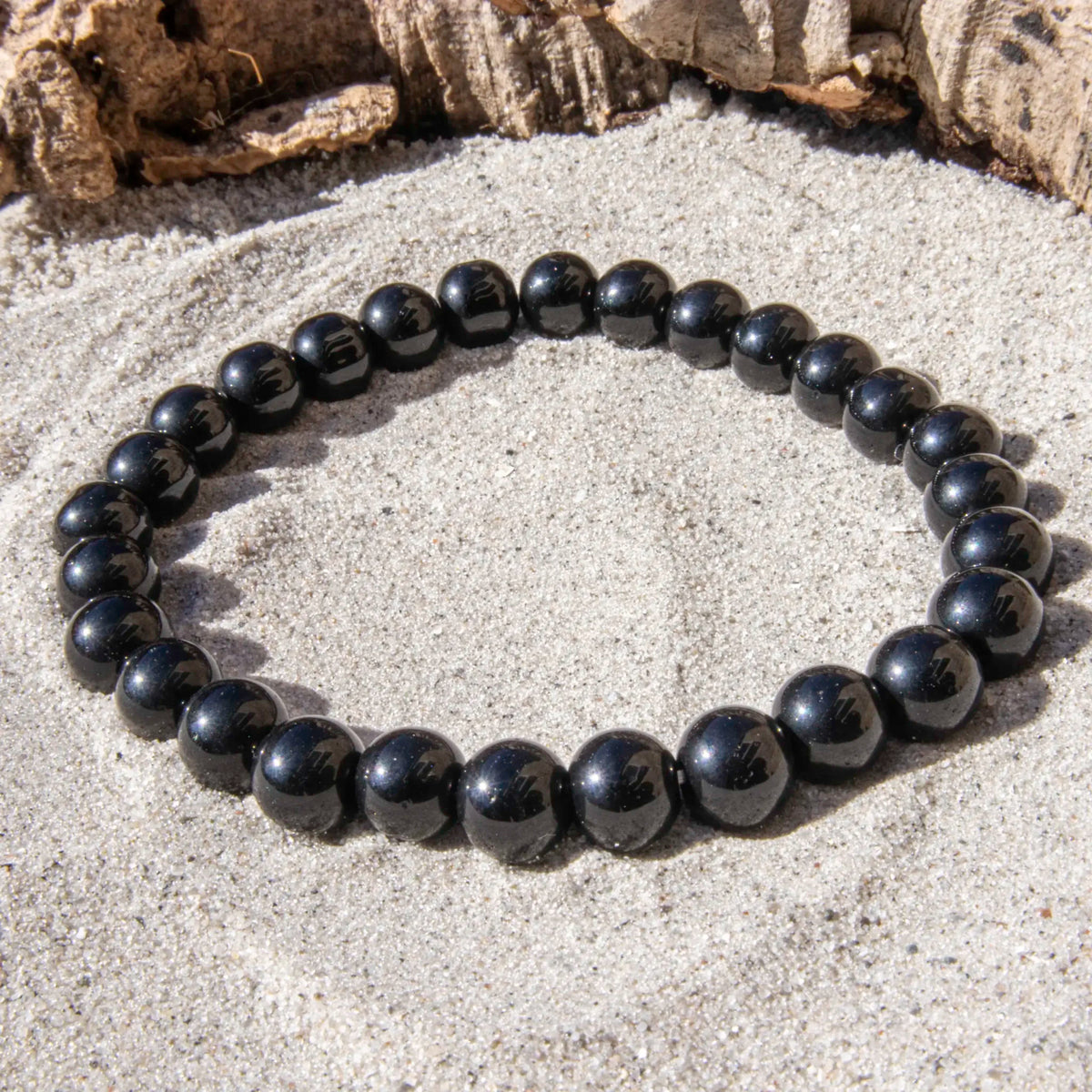 Sort Onyx 8 mm armbånd