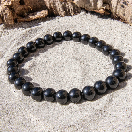 Sort Onyx 8 mm armbånd