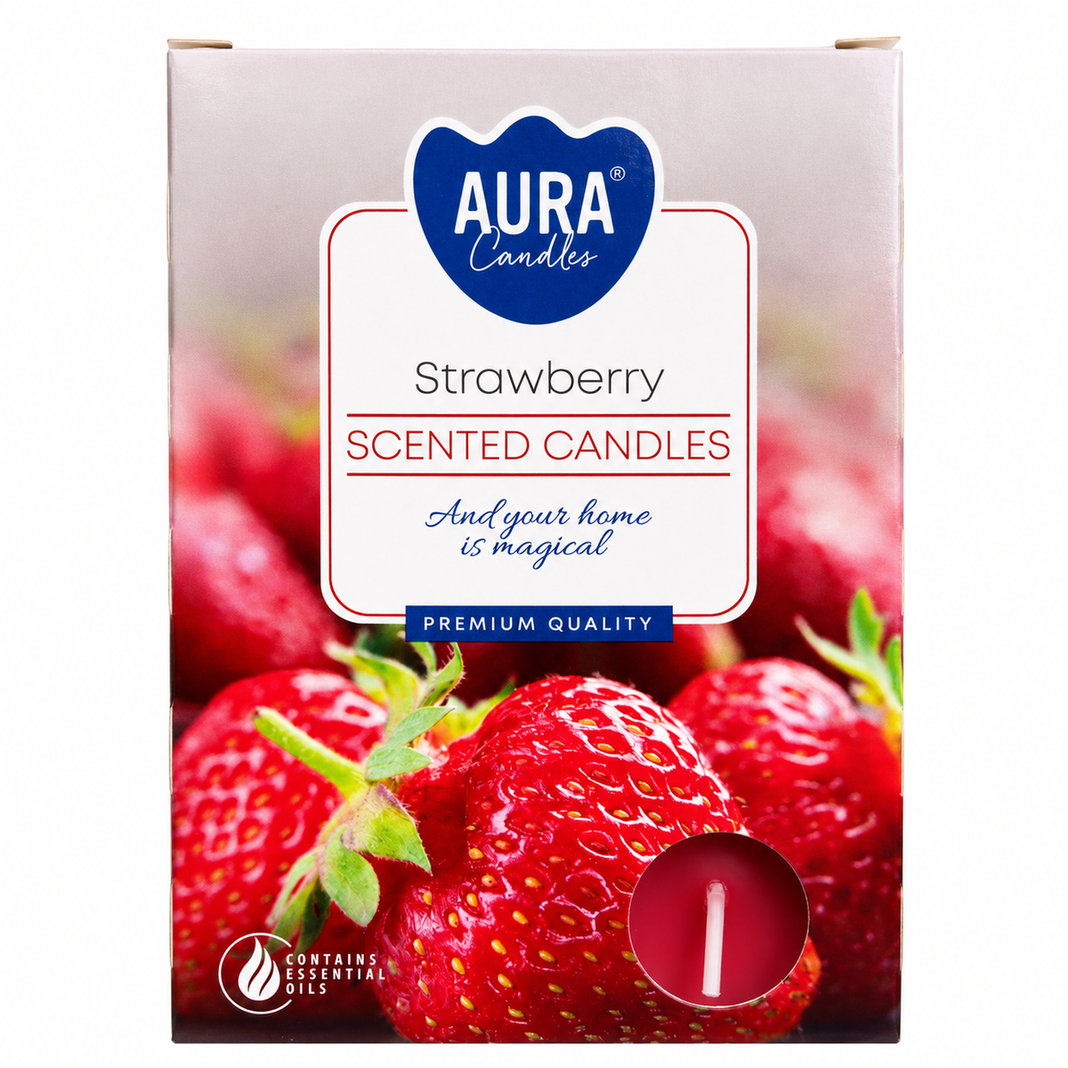 Strawberry | Duft Fyrfadslys | Sød Jordbær | 6 stk.