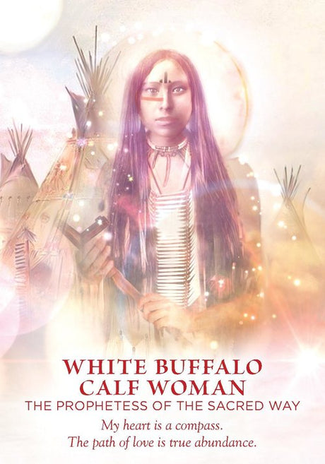 white buffalo calf woman kort med billede af en indiansk kvinde med stamme ansigtsmaling