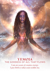 yemoja kort med billede af sort kvinde med dreadlocks