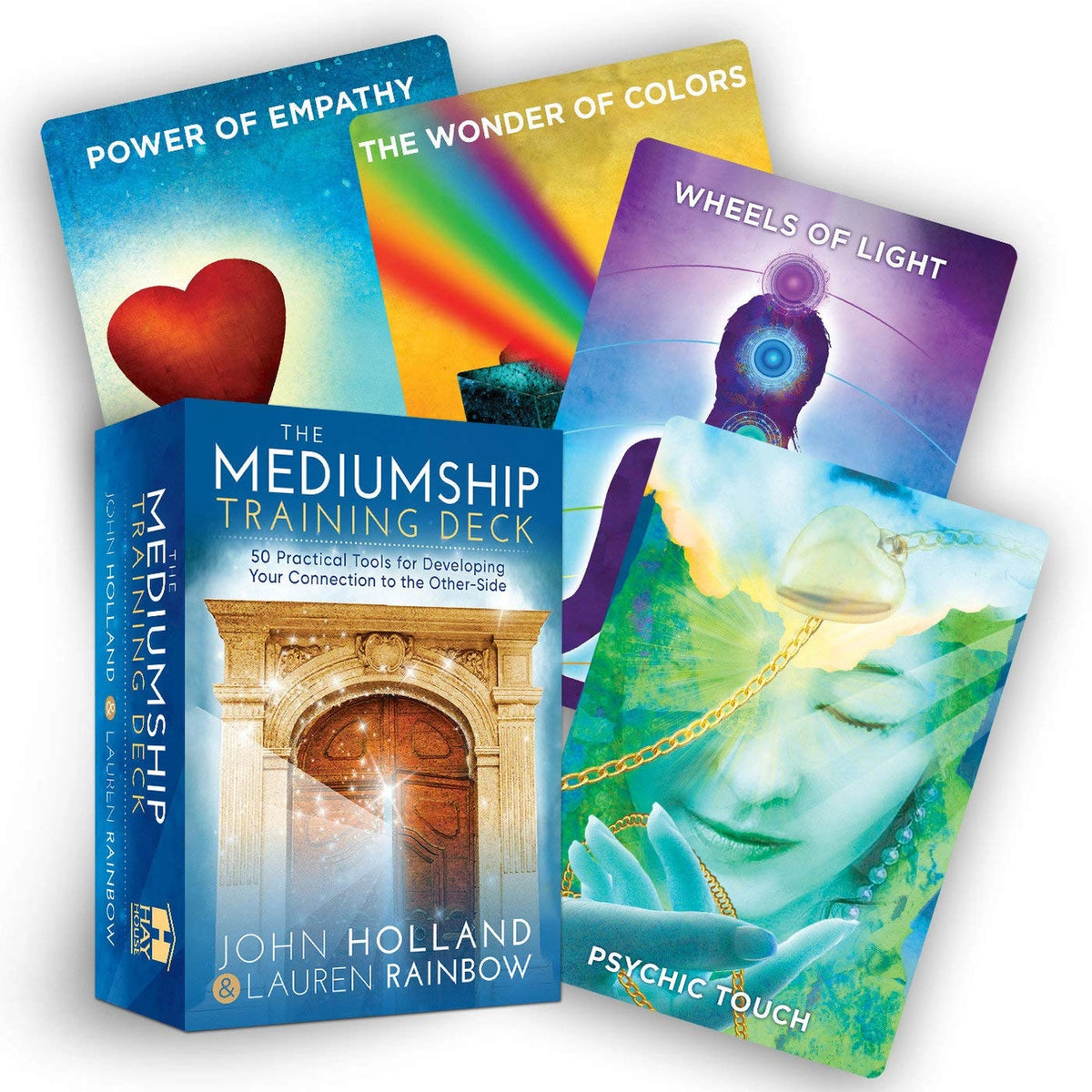 The mediumship training deck med en port der lyser