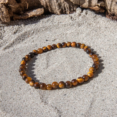 Tigerøje armbånd til børn 4 mm