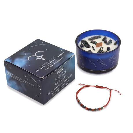 Vædderens sæt med krystal duftlys og krystal armbånd