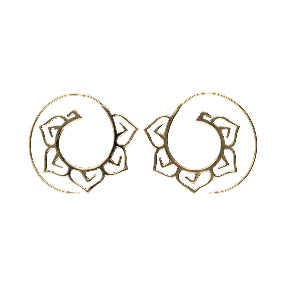 Spiralblomst | Øreringe | Bronze | 4,5 cm.