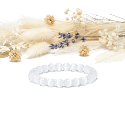 Selenit | Krystal Armbånd | 6 mm. | 19 cm.
