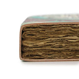 Notesbog med blanke vintagesider og flossede kanter, læder, 18 x 13 cm