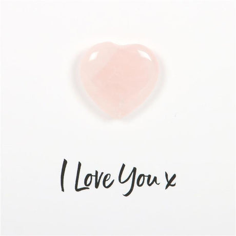I Love You Rose Quartz Heart | (Kort og Quartz Hjerte)