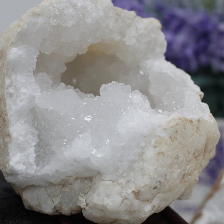 bjergkrystal geode 3-4 cm åbnet