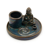 blå buddha smudge og palo santo holder keramik