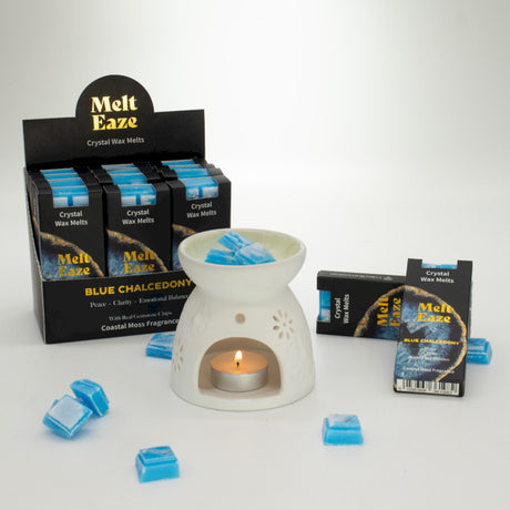 blå kalcedon krystal wax melts