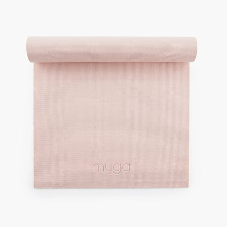 blush MYGA yoga måtte let rullet sammen