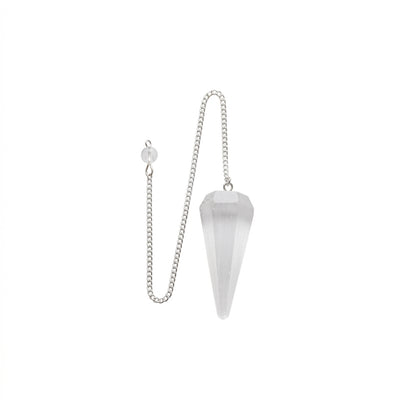 Selenit | Facetslebet Pendul | 4,5 x 1,8 cm.