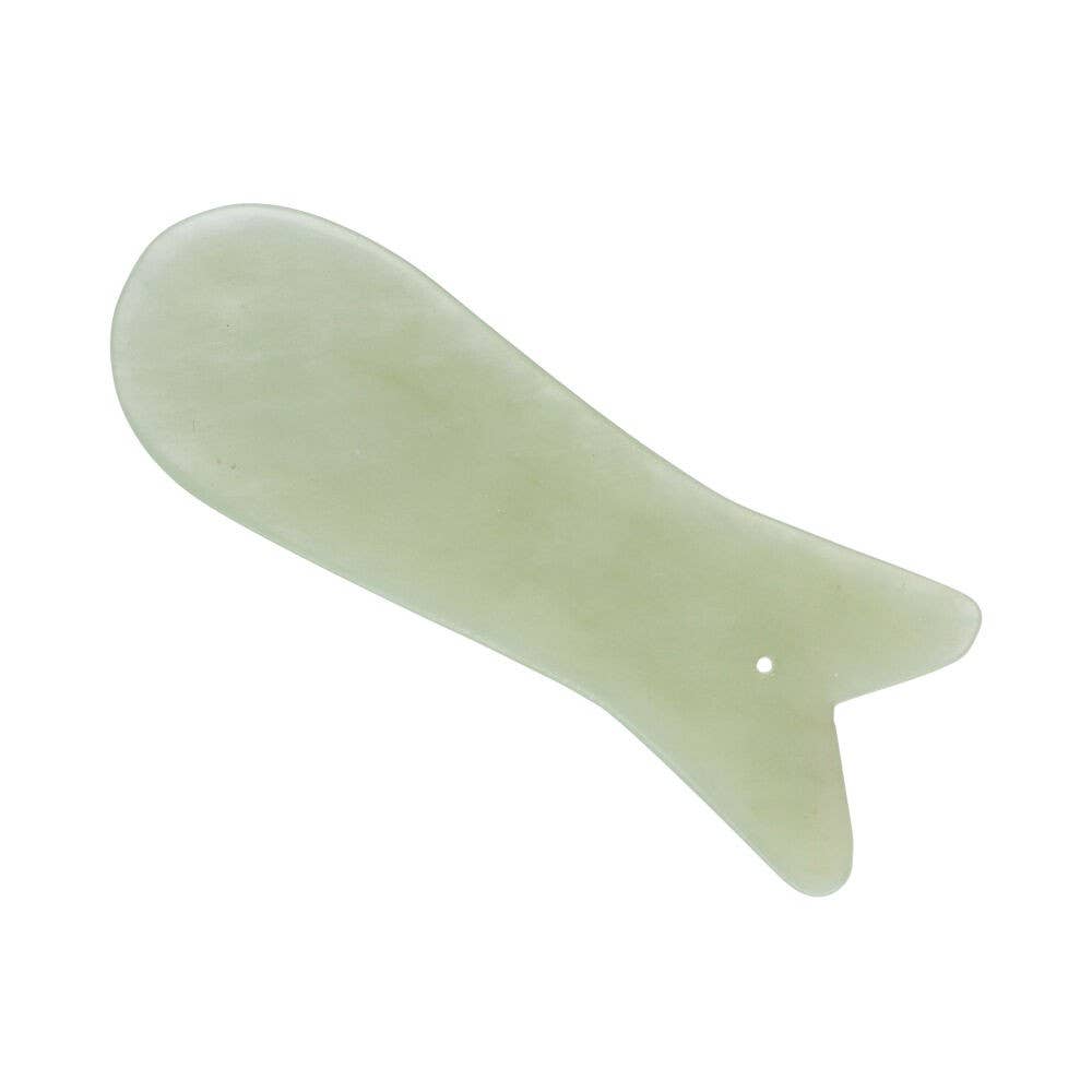 Grøn Jade | Krystal Gua Sha Fisk | 4 x 7 cm