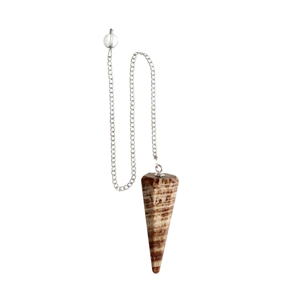 Brun Aragonit | Facetslebet Pendul | 4,5 x 2 cm.