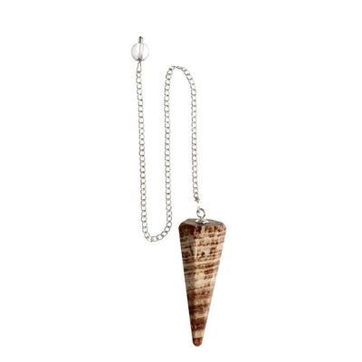 Brun Aragonit | Facetslebet Pendul | 4,5 x 2 cm.