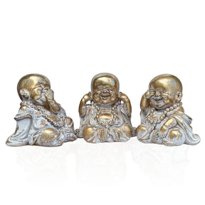 buddha se, hør, tal statue med 3 statuer i et sæt
