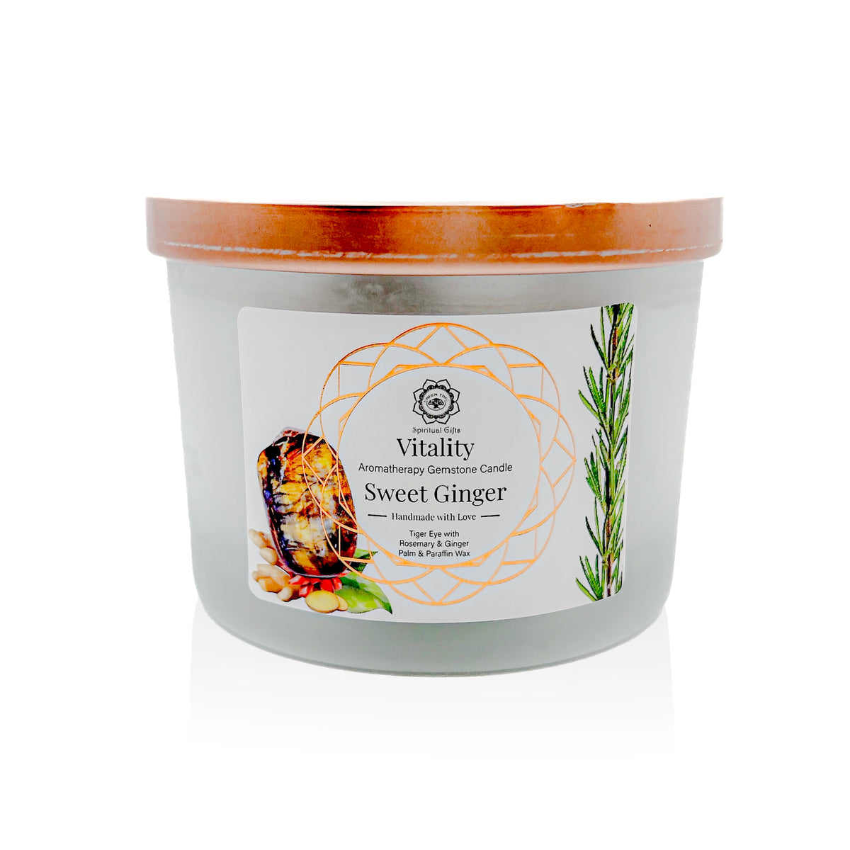 ingefær tigerøje Aromaterapi Krystal Duft Lys