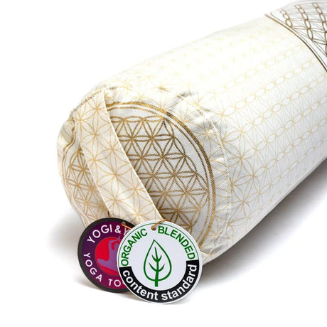 livets blomst yogapølle set fra siden med Yogi & Yogini mærke