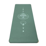 grøn livets træ yogamåtte med print