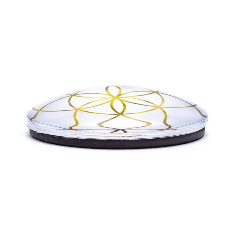 seed of life magnet I guld og hvid set fra siden