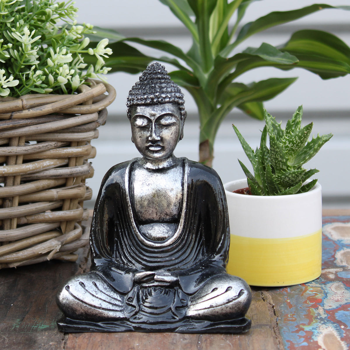 Mediterende Buddha | Figur | 15 x 12 cm.