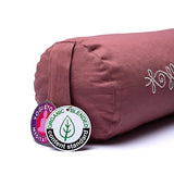 pink yogapølle med lotus med ØKO mærke