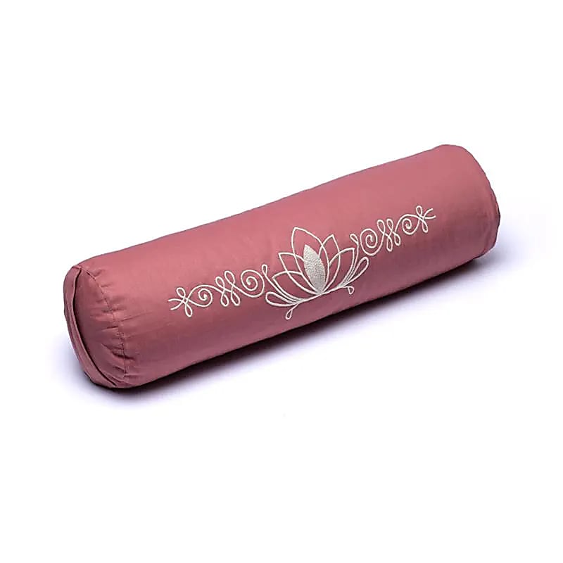 pink lotus yogapølle med sølv lotus