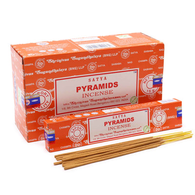 pyramids røgelsespinde satya i orange æske