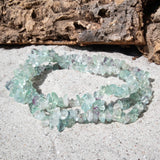 Regnbue Fluorit | Krystal Halskæde | Chip | ca. 80 cm.