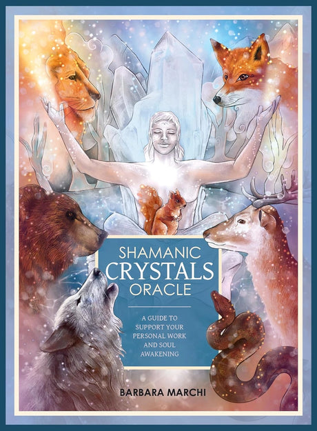 shamanic crystals oracle med en shaman kvinde omgået af krystaller
