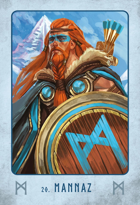 eksempel på kort - rødhåret viking med langt hår og skæg