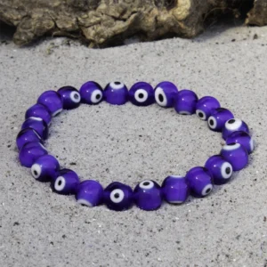 Blåt Tyrkisk Øje Armbånd | 8 mm