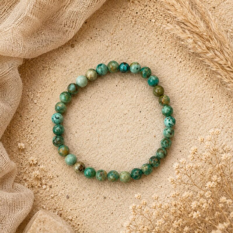 Peruviansk Turquoise | Armbånd | 6 mm | 19 cm